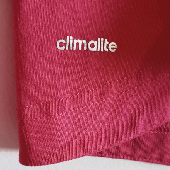 Adidas Climalite Athletic Long Sleeve Chest Zip Up Pink Silver Woman Small - Picture 8 of 11